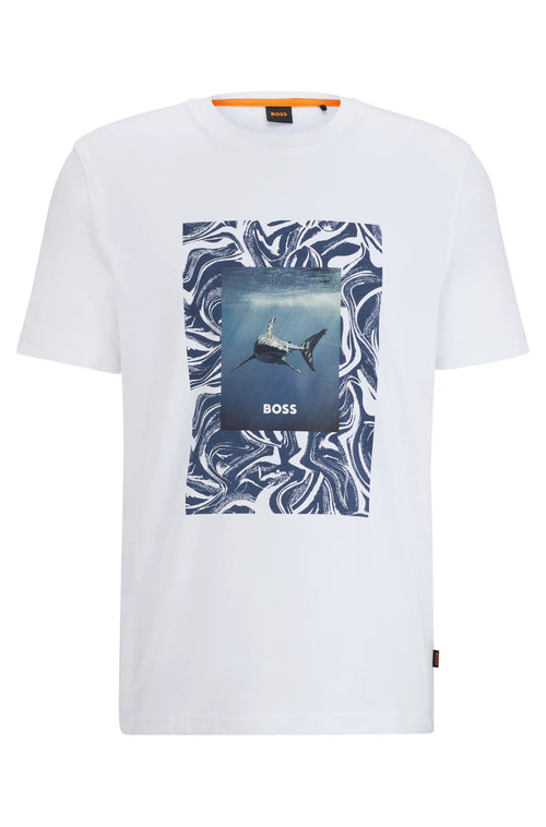 T-Shirt BOSS Regular Fit Avec Motif Requin