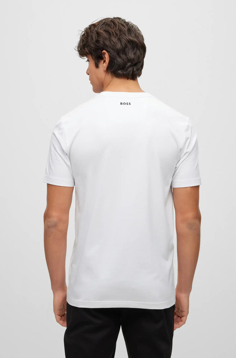 T-shirt BOSS Tee 4 logo circulaire Blanc
