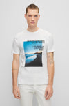 T-shirt BOSS Tiburt Imprimé Blanc
