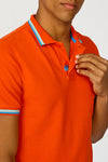 Polo SUNDEK Brice avec détails tricolores Persimmons